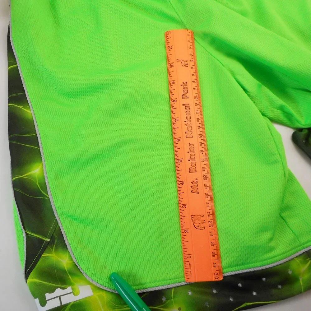 Nike Youth Size L Basketball Shorts Lime Green Mesh Pockets Athletic